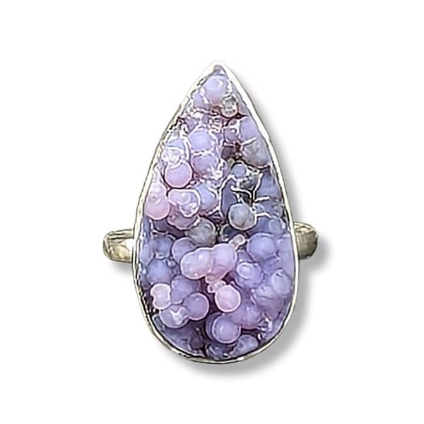 Ring Grape Chalcedony Sterling Silver Size 8