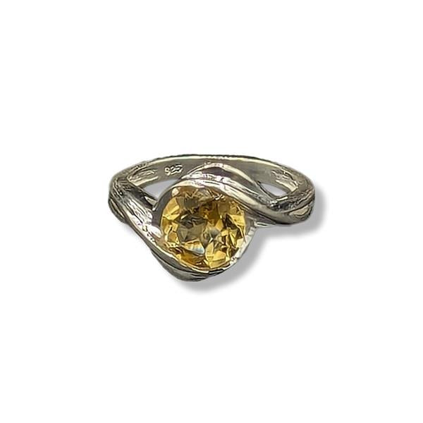 Ring Citrine Sterling Silver Size 6