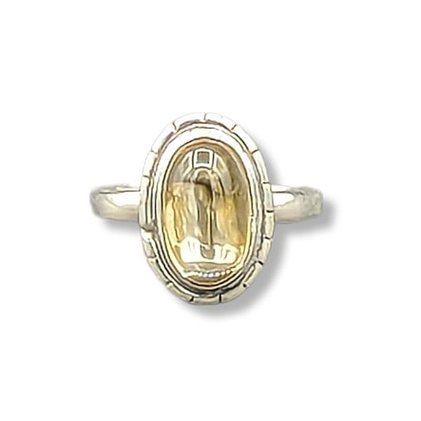 Ring Citrine Sterling Silver Size 7