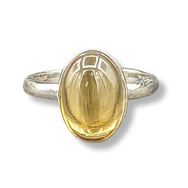 Ring Citrine Sterling Silver Size 8