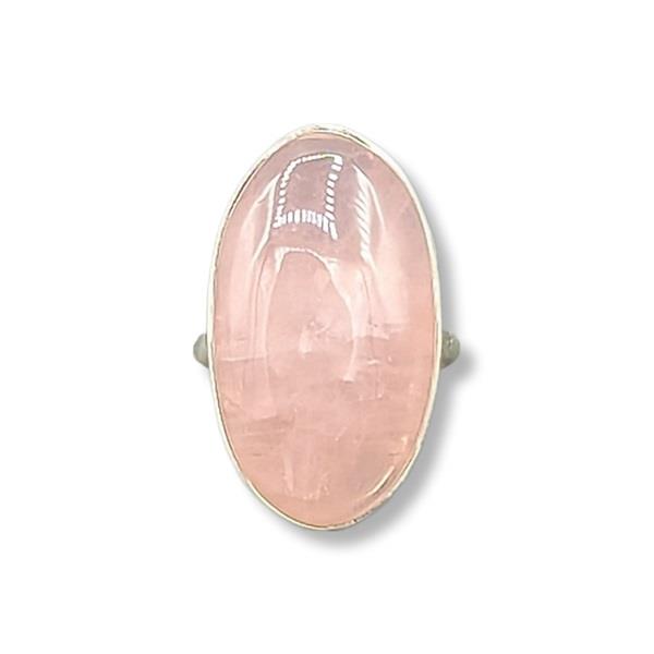 Ring Rose Quartz Sterling Silver Size 7