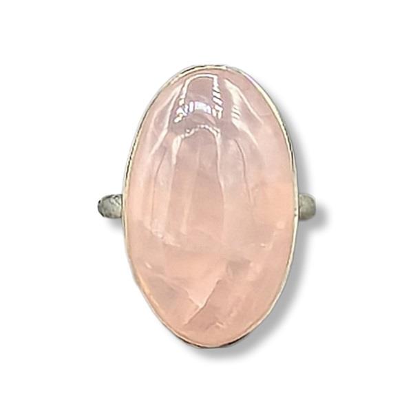 Ring Rose Quartz Sterling Silver Size 8