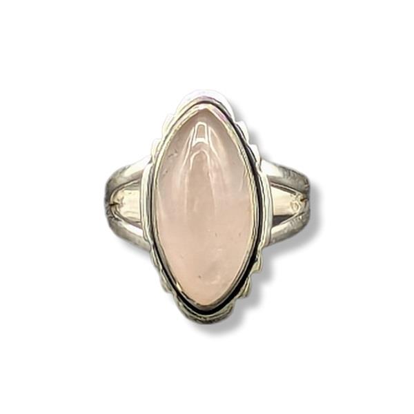 Ring Rose Quartz Sterling Silver Size 7