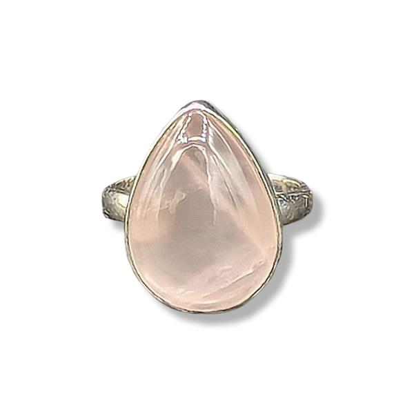 Ring Rose Quartz Sterling Silver Size 6