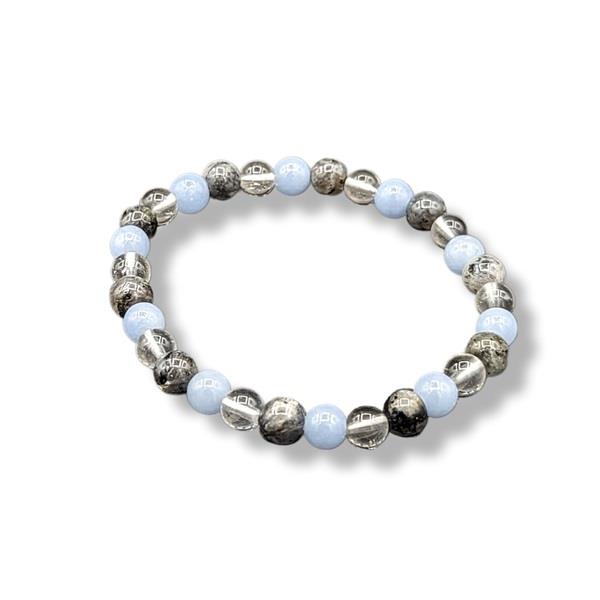 6mm Bracelet Labradorite Angelite Quartz Crystal