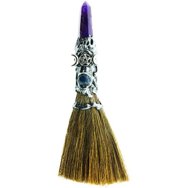 Broom Stick Amethyst Triple Moon