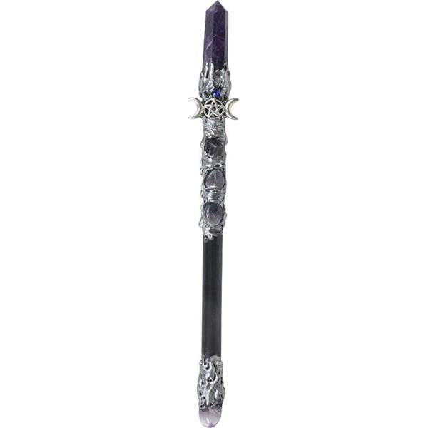 Amethyst Wand Triple Moon