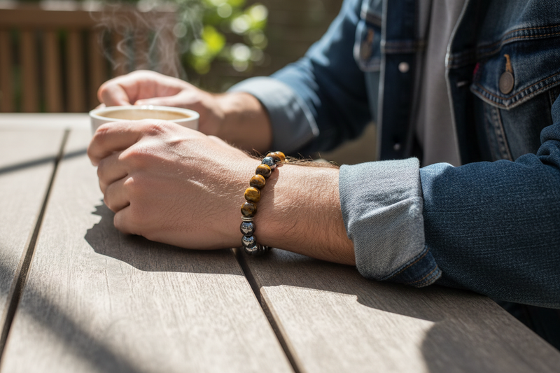10mm Tiger's Eye & Hematite Bracelet Mens