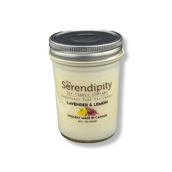 Soy Wax Candle Lavender and Lemon