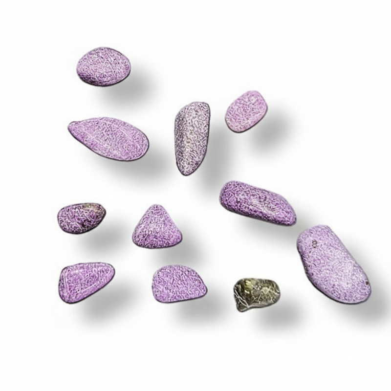 Stitchite tumbled on a white background