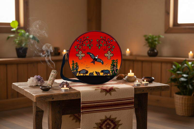 Drum Bag Seven Grandfather Teachings 17"