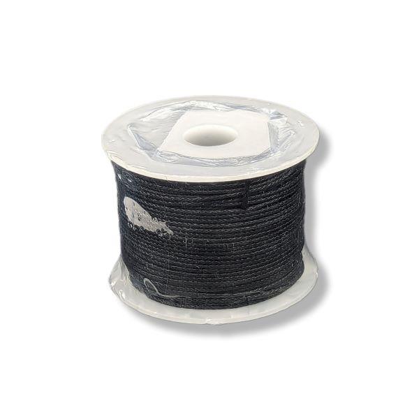 1mm Waxed Cord Black Spool