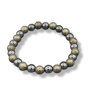 Bracelet with round beads on a white background