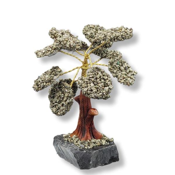 Pyrite Gemstone Tree of Black Onyx