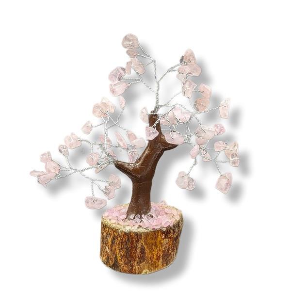 Rose Quartz Gemstone Tree 4.5" 60 Beads