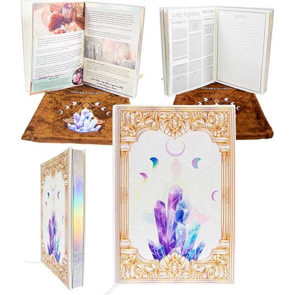 Journal Vegan Leather Chakra Crystals With Bag