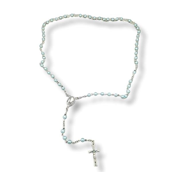 Rosary 4mm Blue Pearl