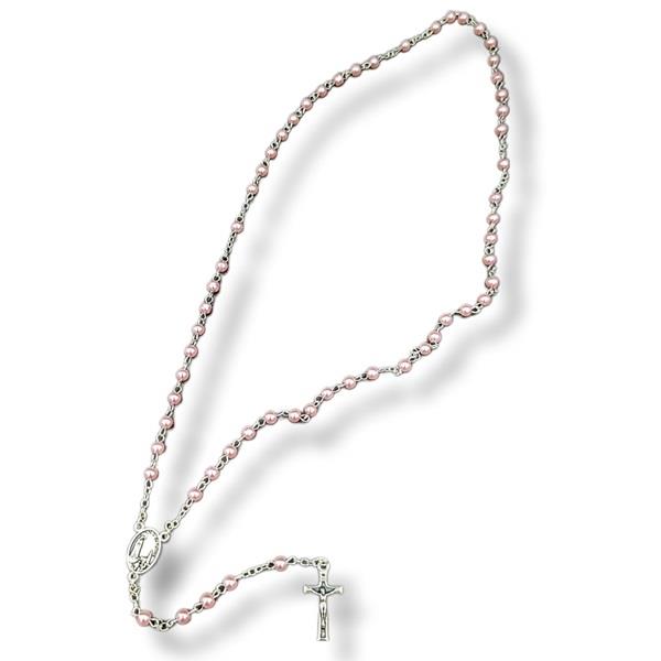 4mm Pink Pearl Rosary