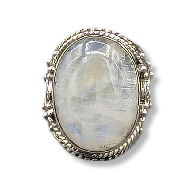 Ring Rainbow Moonstone Sterling Silver