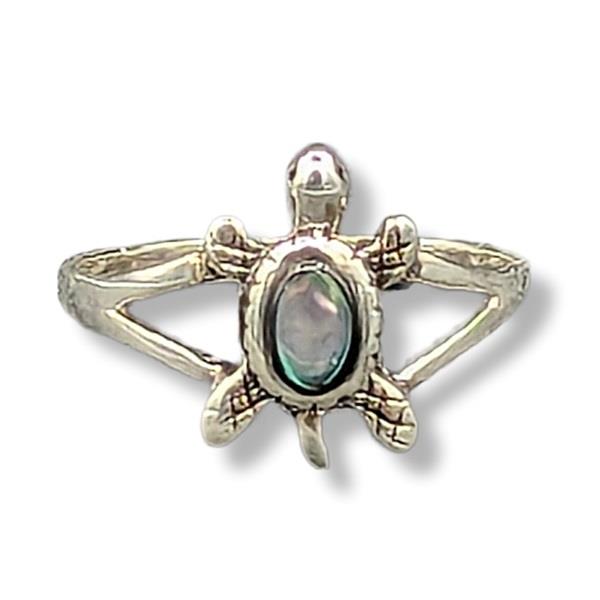 Ring Abalone Shell Turtle Sterling Silver