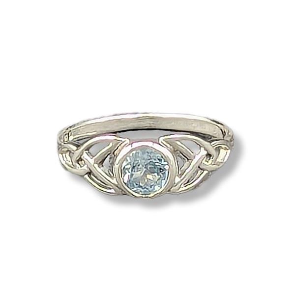 Ring Blue Topaz Celtic Sterling Silver