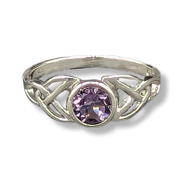 Ring Amethyst Celtic Sterling Silver