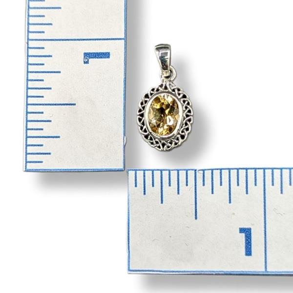 Pendant Citrine Celtic Sterling Silver