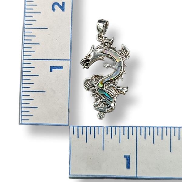 Pendant Abalone Shell Dragon Sterling Silver