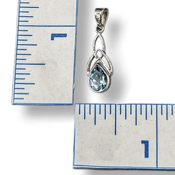 Pendant Blue Topaz Celtic Sterling Silver