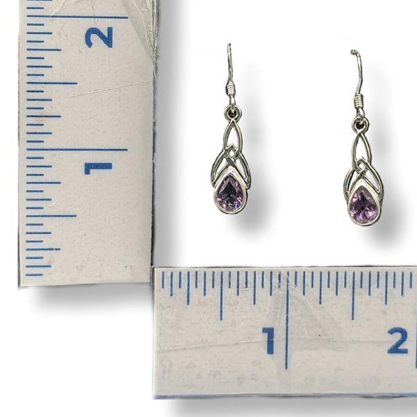 Earrings Amethyst Celtic Sterling Silver