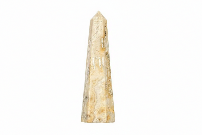 Agate Obelisk on a white background.
