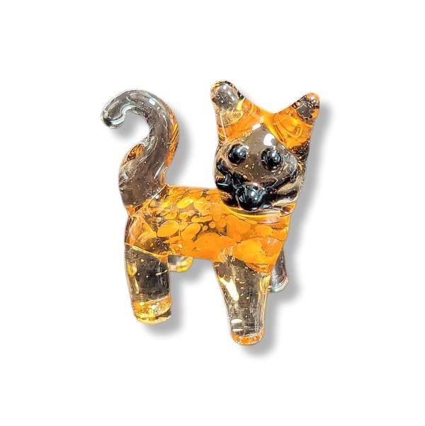 Mini Glass Animal Orange Cat