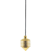 Gold coloured pendulum on a white background