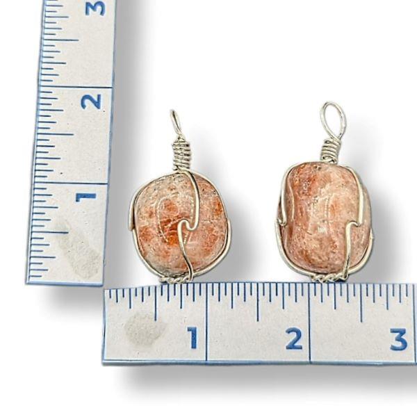 Pendant Sunstone Wire Wrapped