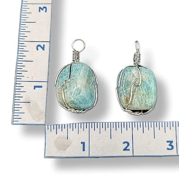 Pendant Amazonite Wire Wrapped