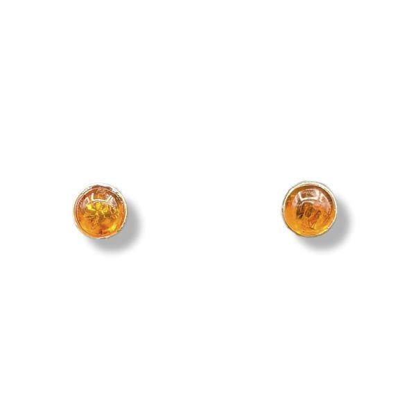 Earrings Amber Stud Sterling Silver