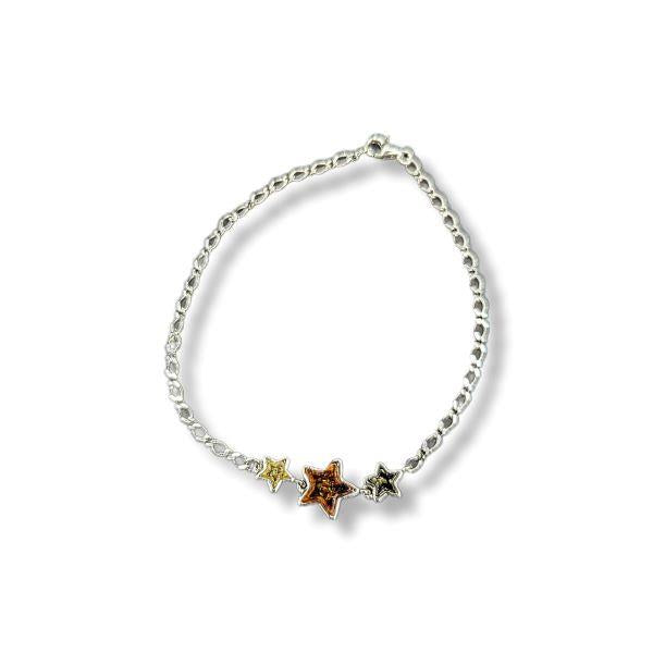 Bracelet Amber Stars Sterling Silver