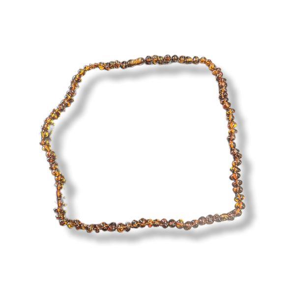 Necklace Amber with Individual Knots