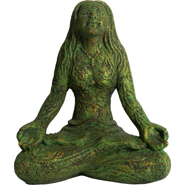 Volcanic Stone Statue Mother Earth Lotus