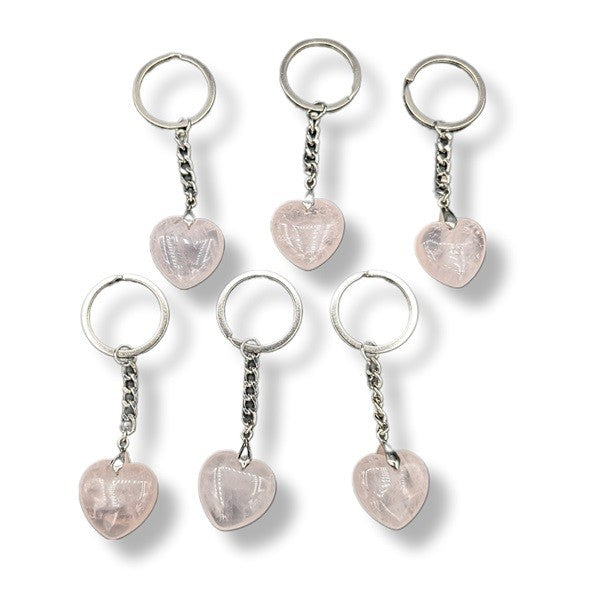 Keychain Rose Quartz Heart