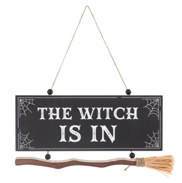 Wall Hanging The Witch Is In with Broom