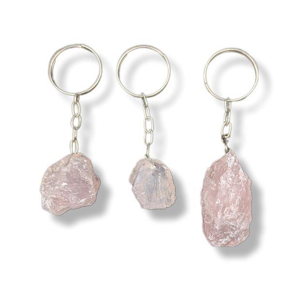 Keychain Rose Quartz Raw