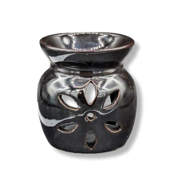 Oil Diffuser Ceramic Flower Dark Brown