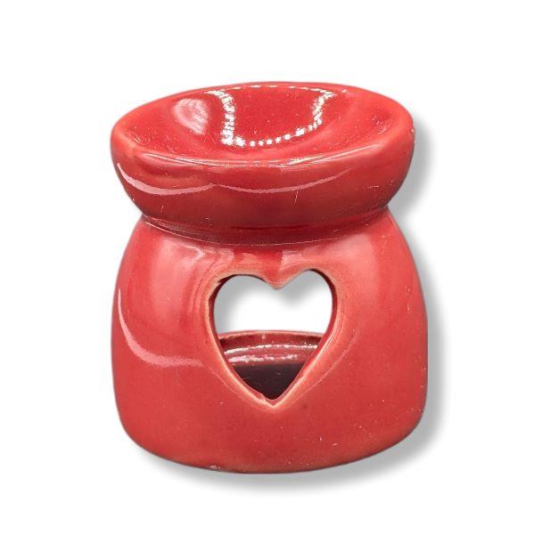 Oil Diffuser Ceramic Heart Red