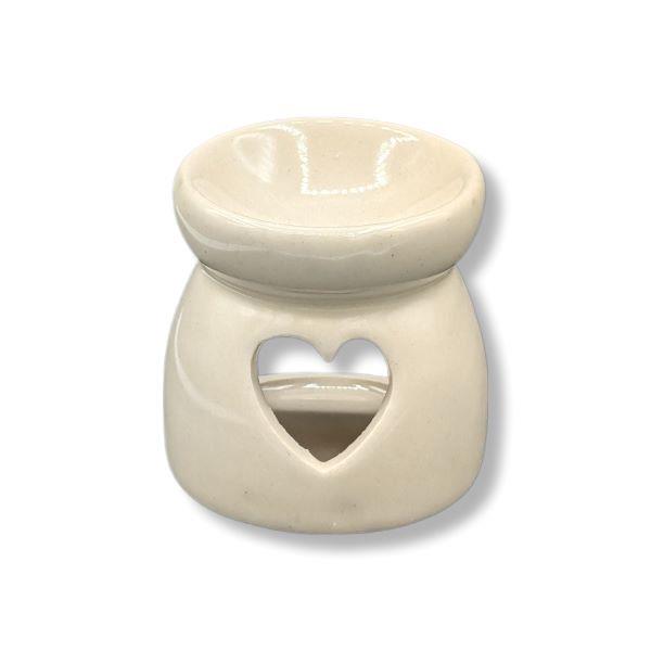 Oil Diffuser Ceramic Heart Ivory