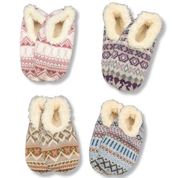 Snoozies Womens Fairisle Small