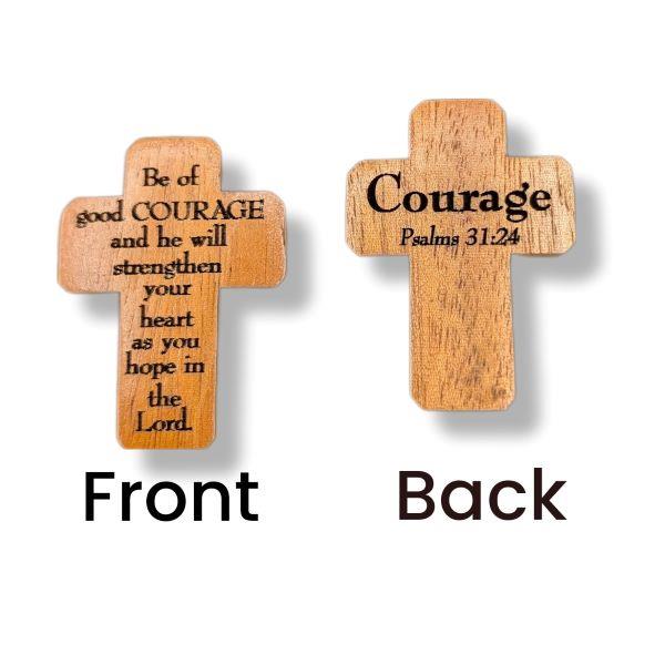 Pocket Cross Wooden Courage