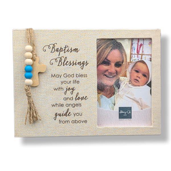 Photo Frame Baptism Blue