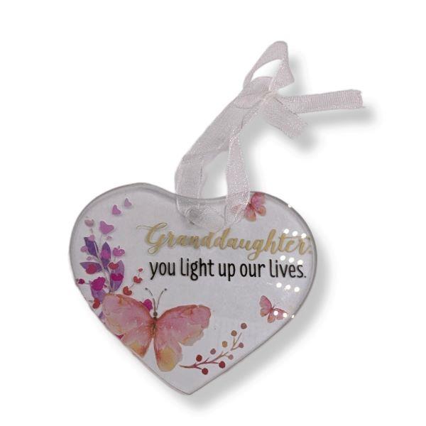 Glass Heart Ornament Grand Daughter