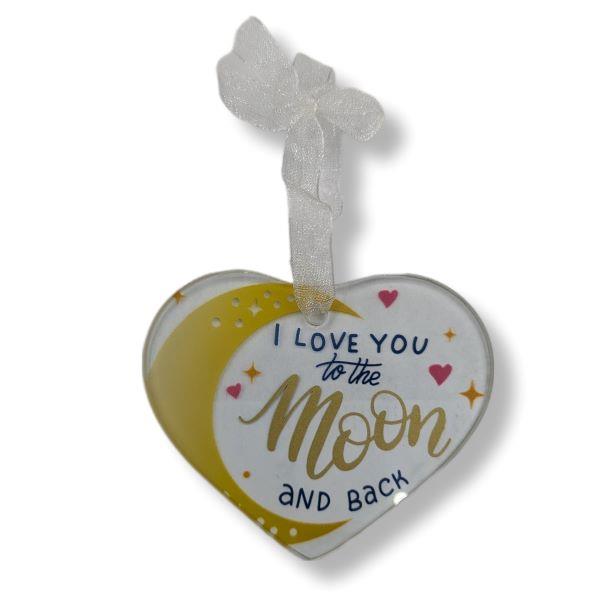 Glass Heart Ornament I Love you